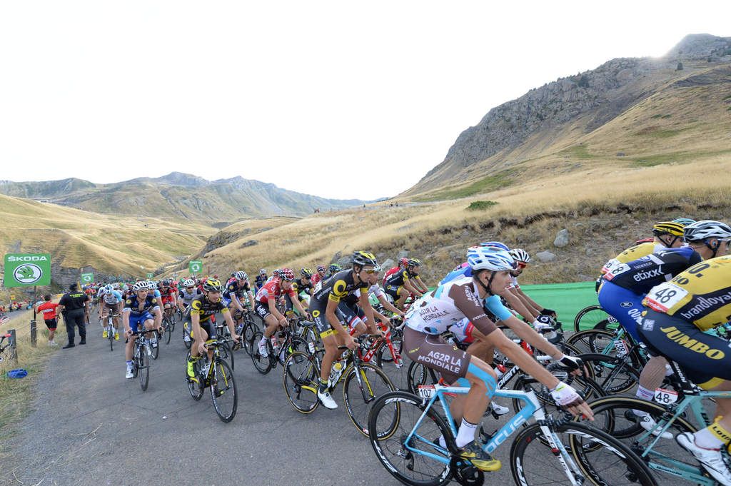 The peloton well outside the time limit on stage 15