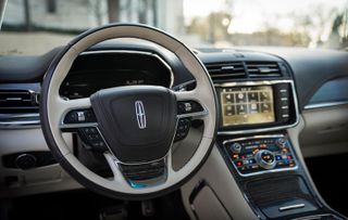 Steering wheel and dashboard of the new Lincoln Continental