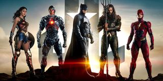Wonder Woman Cyborg Batman Aquaman and Flash in Justice League