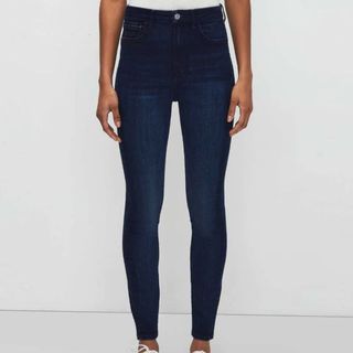 navy jeans skinny high waisted