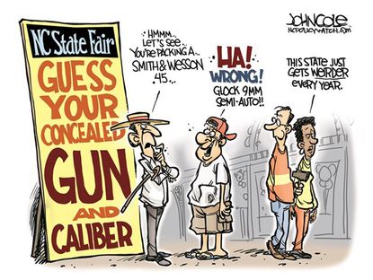 Editorial cartoon concealed gun control U.S.