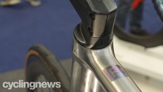 A close up of the Reilly Cycleworks Fusion titanium road bike