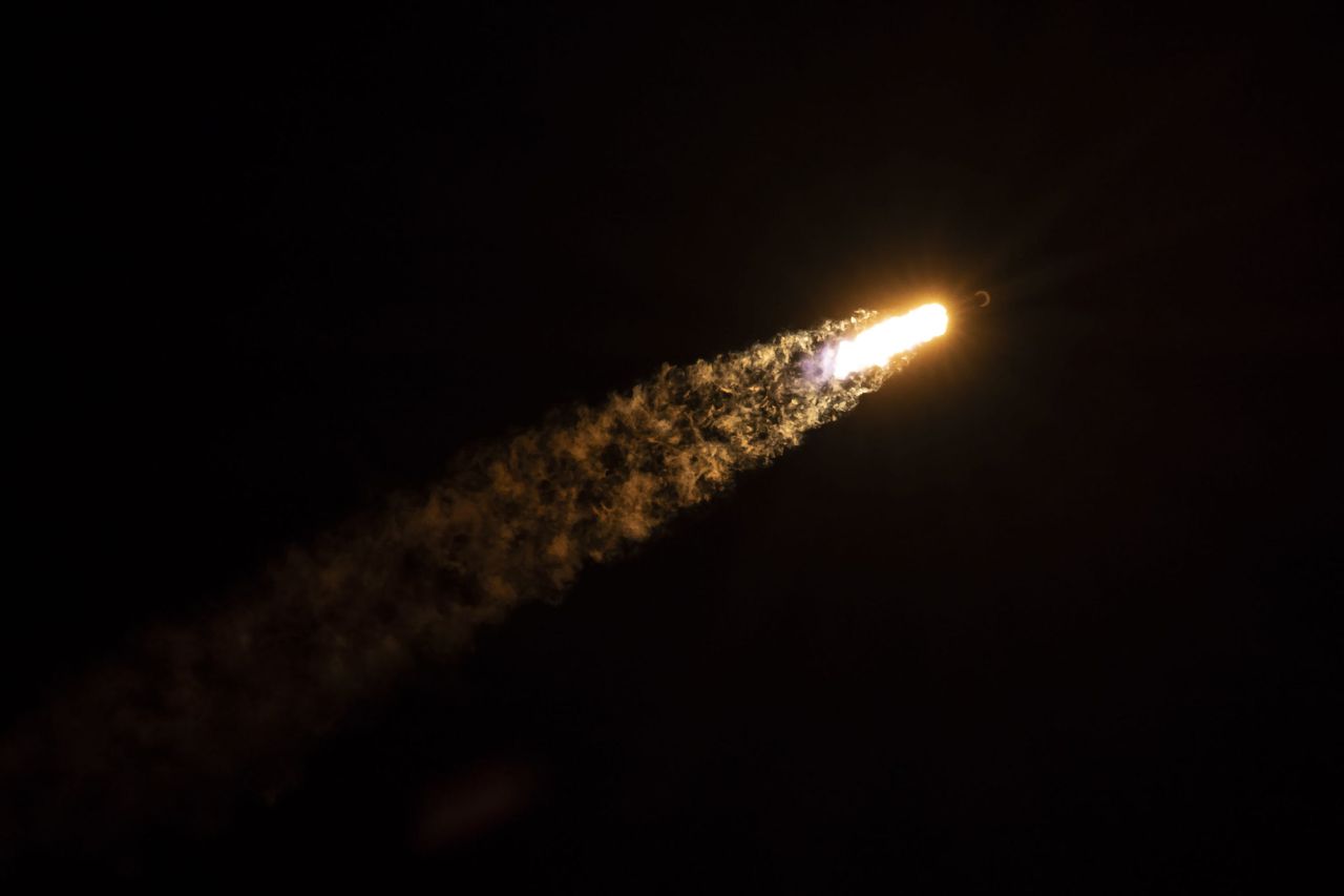 A SpaceX Falcon 9 rocket launches 60 Starlink satellites into orbit in from NASA's Kennedy Space Center on March 14, 2021 in a brilliant pre-dawn liftoff.