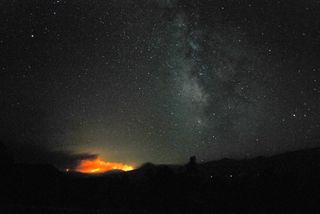 A view of the Dixie Fire taken from the Allen Telescope Array in California on Sept. 7, 2021.