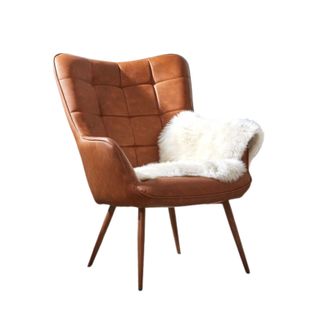 Faux Leather Wingback Chair