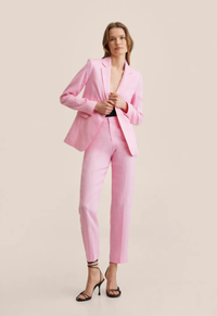 Pink 100% Linen Blazer Suit I $74.12/£59.99 I Mango