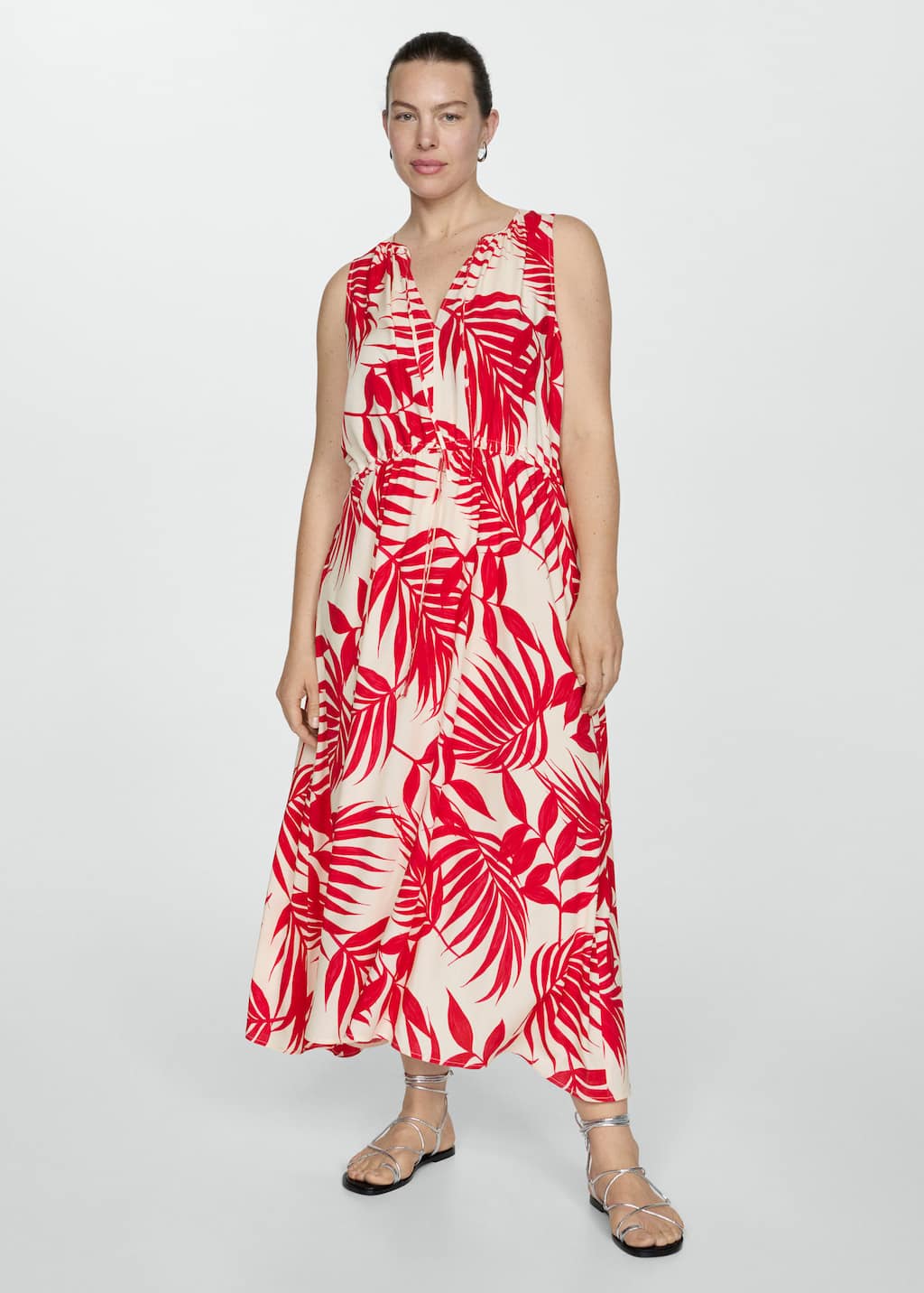 Bow Printed Dress -  Women