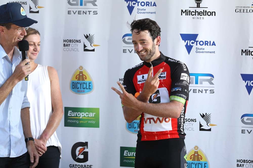 Nathan Haas celebrates an aggressive day out