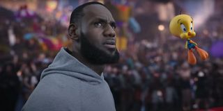 Lebron James and Tweety Bird in Space Jam: A New Legacy