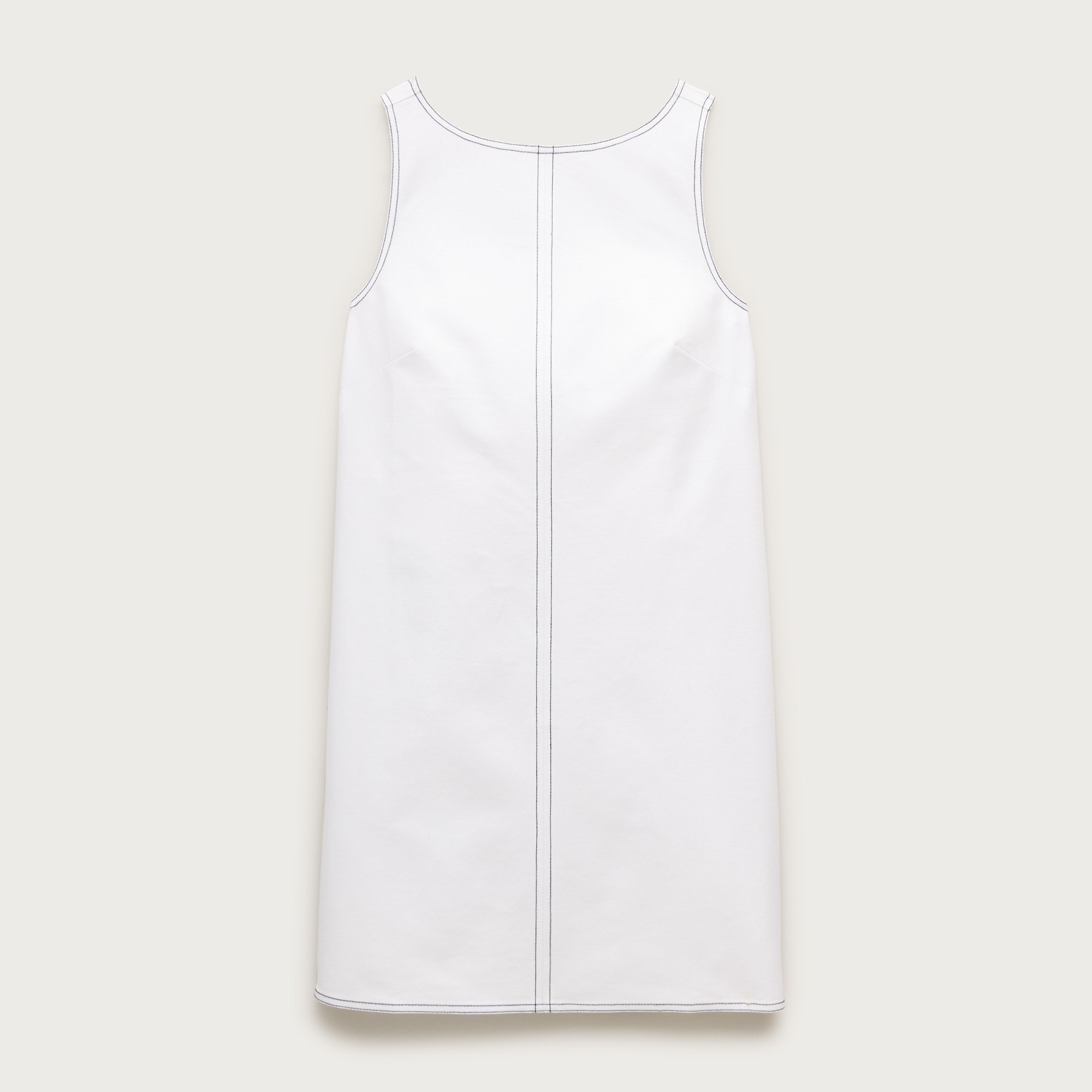 Contrast-Stitch Billie Dress in Double Cotton Poplin