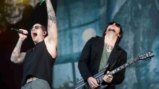 Avenged Sevenfold onstage at Download 2011