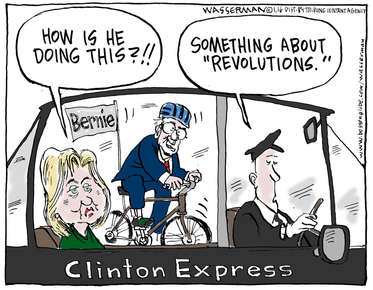 Editorial Cartoon U.S. Hillary Bernie