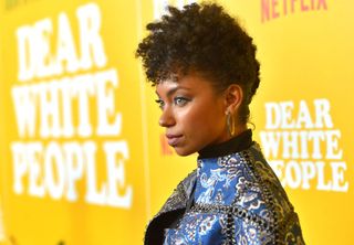 Logan Browning attends the premier of the Netflix Original Series Dear White People Volume 3