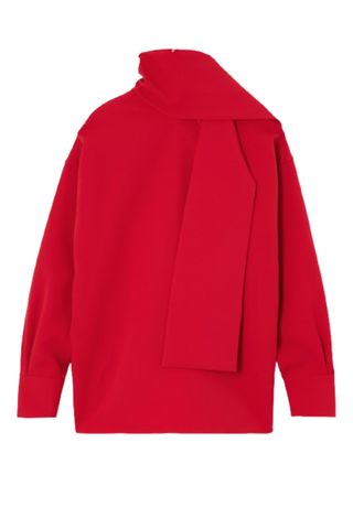 Carven Scarf-Detailed Twill Blouse