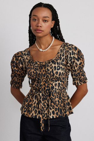 Bianca Rüschenbluse – Leopard