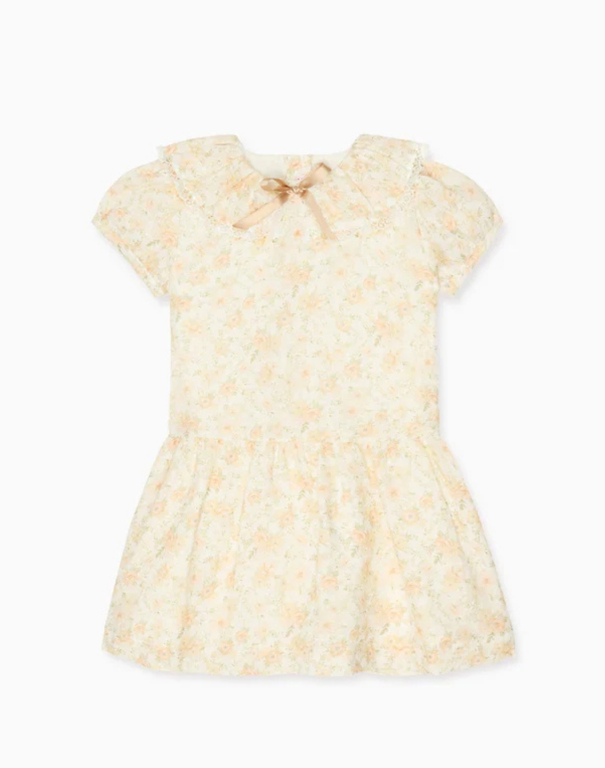 Peach Floral Xana Girl Drop Waist Dress
