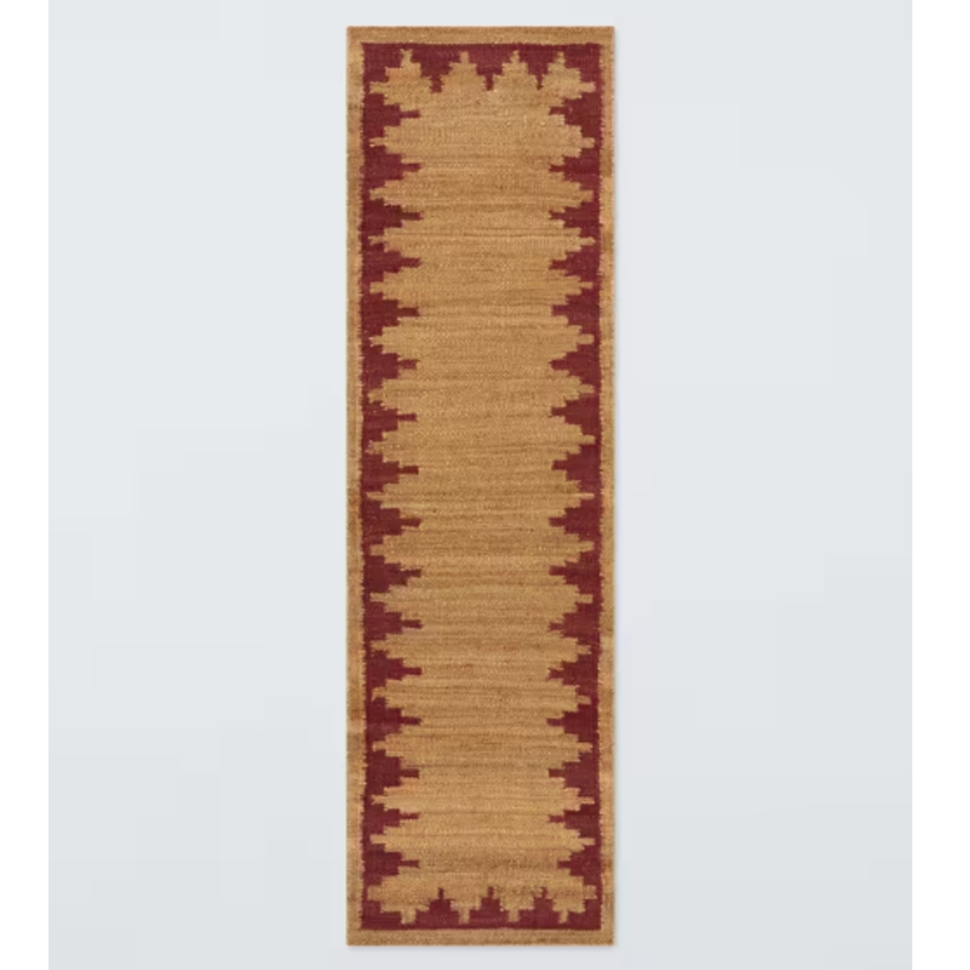 John Lewis Stepped Chevron Pure Jute Runner, Red