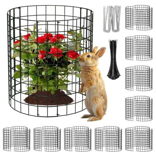 10 Packs Round Plant Protector From Animals,metal Wire Mesh Garden Plant Cages for Outdoor Gardening Supplies, Garden Protection Rabbits Chickens Ducks for Vegetables, Flowers, Shrubs (12'' X 12'')