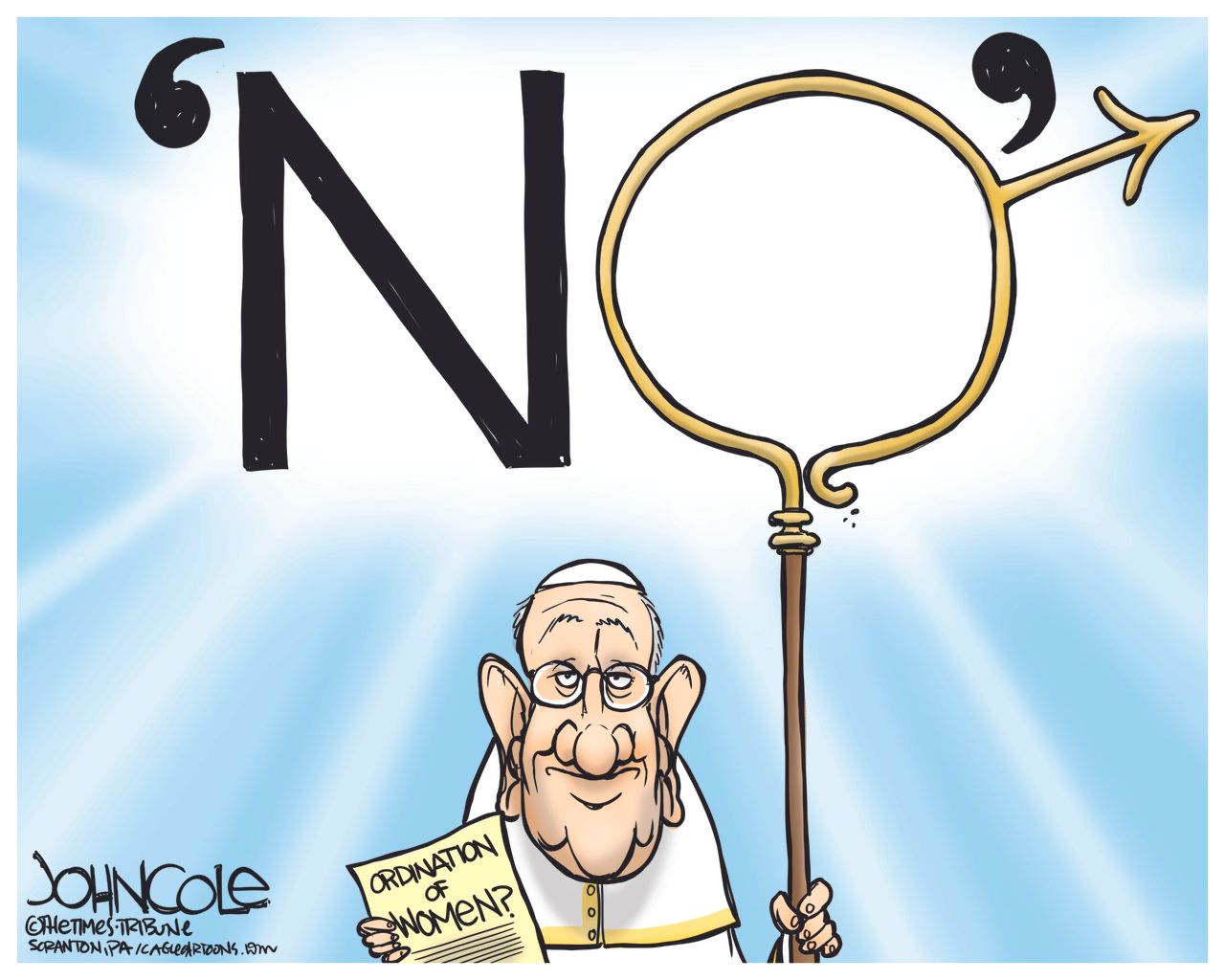 Editorial cartoon World Pope ruling on female priests