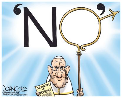 Editorial cartoon World Pope ruling on female priests