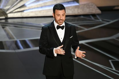 Jimmy Kimmel speaks onstage during the 90th Annual Academy Awards