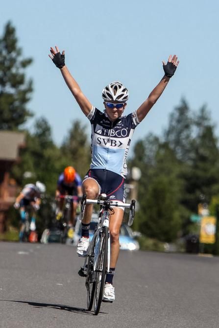 Amanda Miller (TIBCO) taking the win on the final stage of the Cascade Classic.