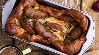 Toad in the hole in loaf tin