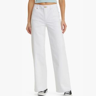 white wide leg jeans