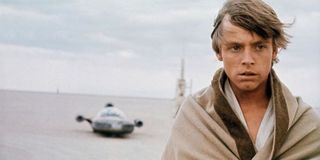 Luke Skywalker on tatooine in A New Hope