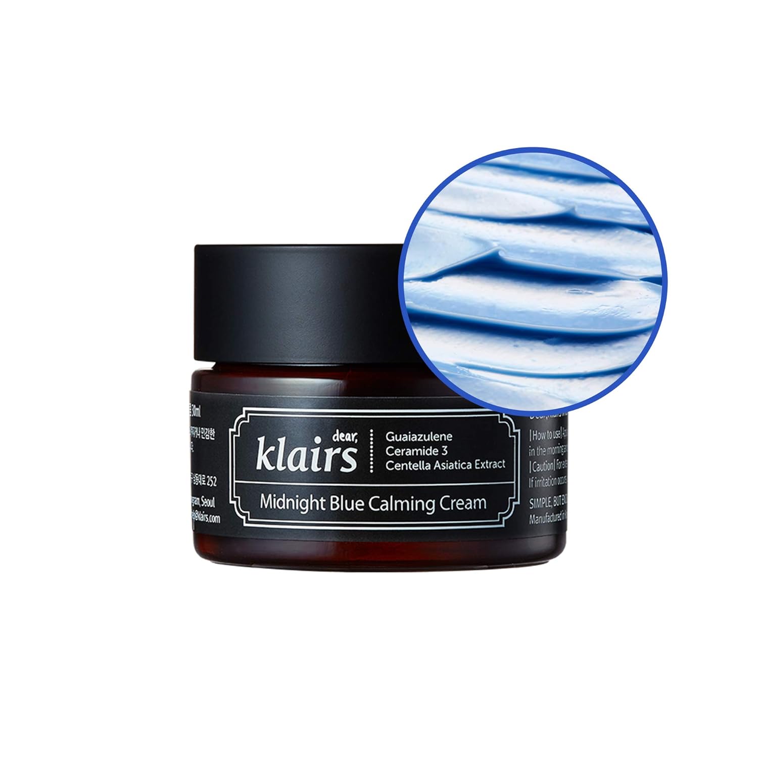 Dearklairs Midnight Blue Calming Cream &amp;ndash; Soothing Face Moisturizer for Oily &amp;amp; Sensitive Skin, Redness Relief &amp;amp; Hydrating, Lightweight Texture, 1.05 Fl Oz