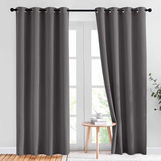 charcoal long blackout curtains