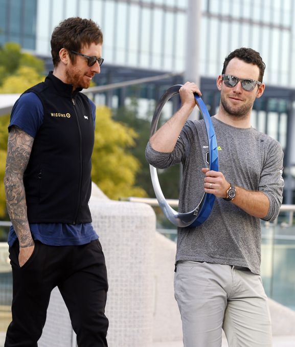 Bradley Wiggins (Team Wiggins) and Mark Cavendish (Dimension Data)