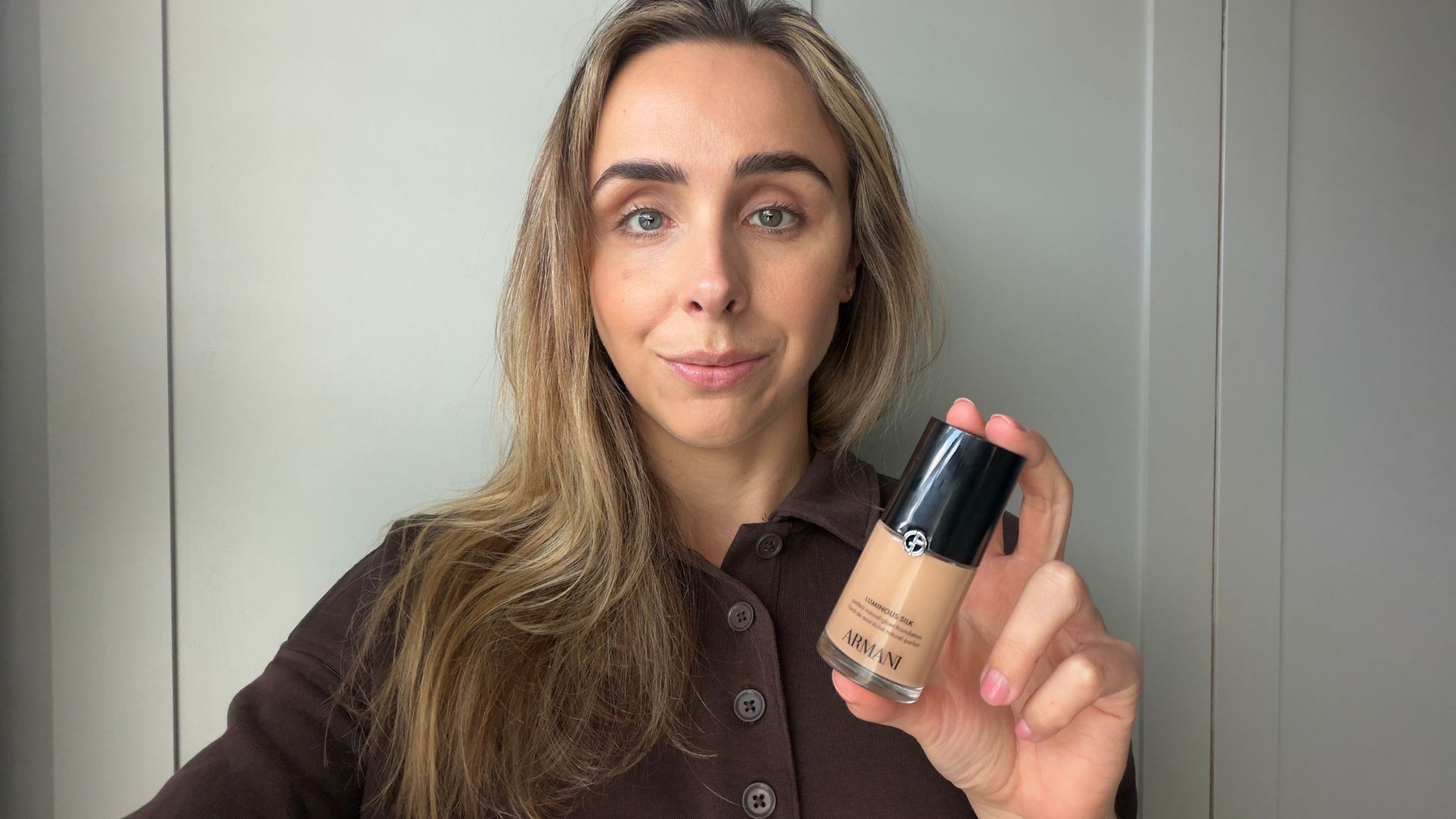 Emma wearing the new Armani Luminous Silk Foundation