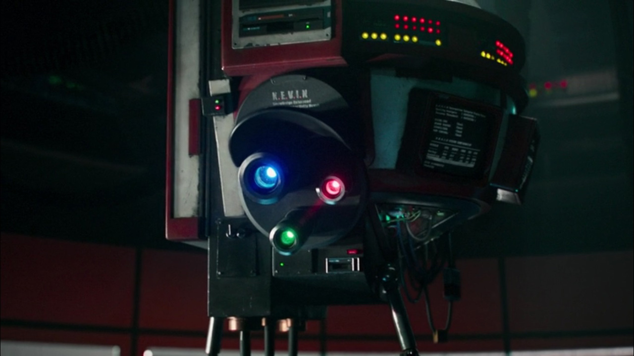 A close up shot of KEVIN the AI robot in the She-Hulk: Attorney at Law season finale