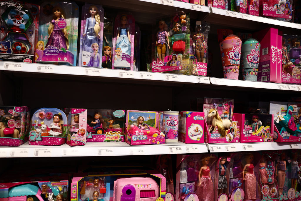 Barbie packaging are seen in a store. (Photo by Jakub Porzycki/NurPhoto via Getty Images)