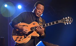 American musician George Benson performs at the Ticketpro Dome on June 15, 2016 in Johannesburg, South Africa. The U.S. Grammy award-winning legend also performed in Cape Town.