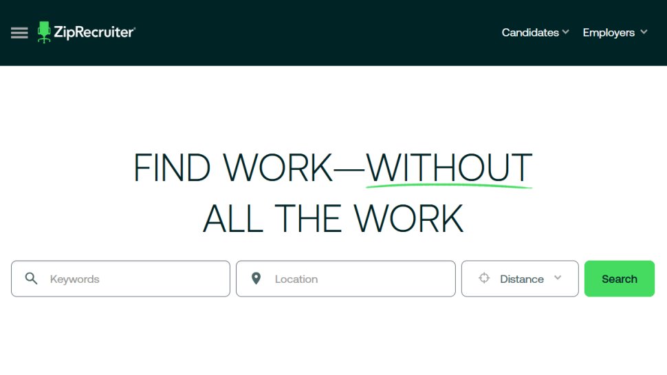 ZipRecruiter website screenshot (October 2025).