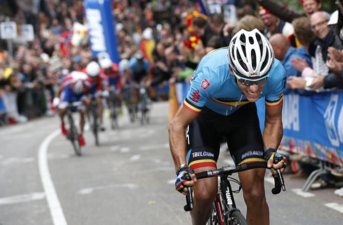 Philippe Gilbert (Belgium) launches his race winning move in 2012