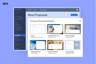 Promotional image showing Wix's new proposal platform