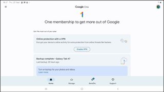 Google One VPN:n käyttöliittymä