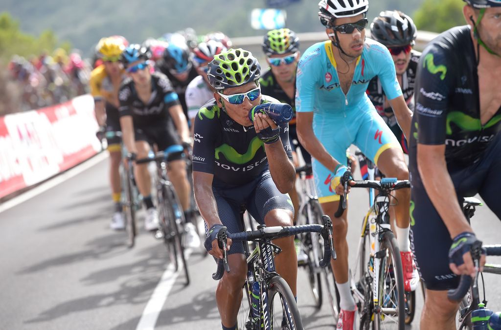 Nairo Quintana (Movistar) sipping from his bidon