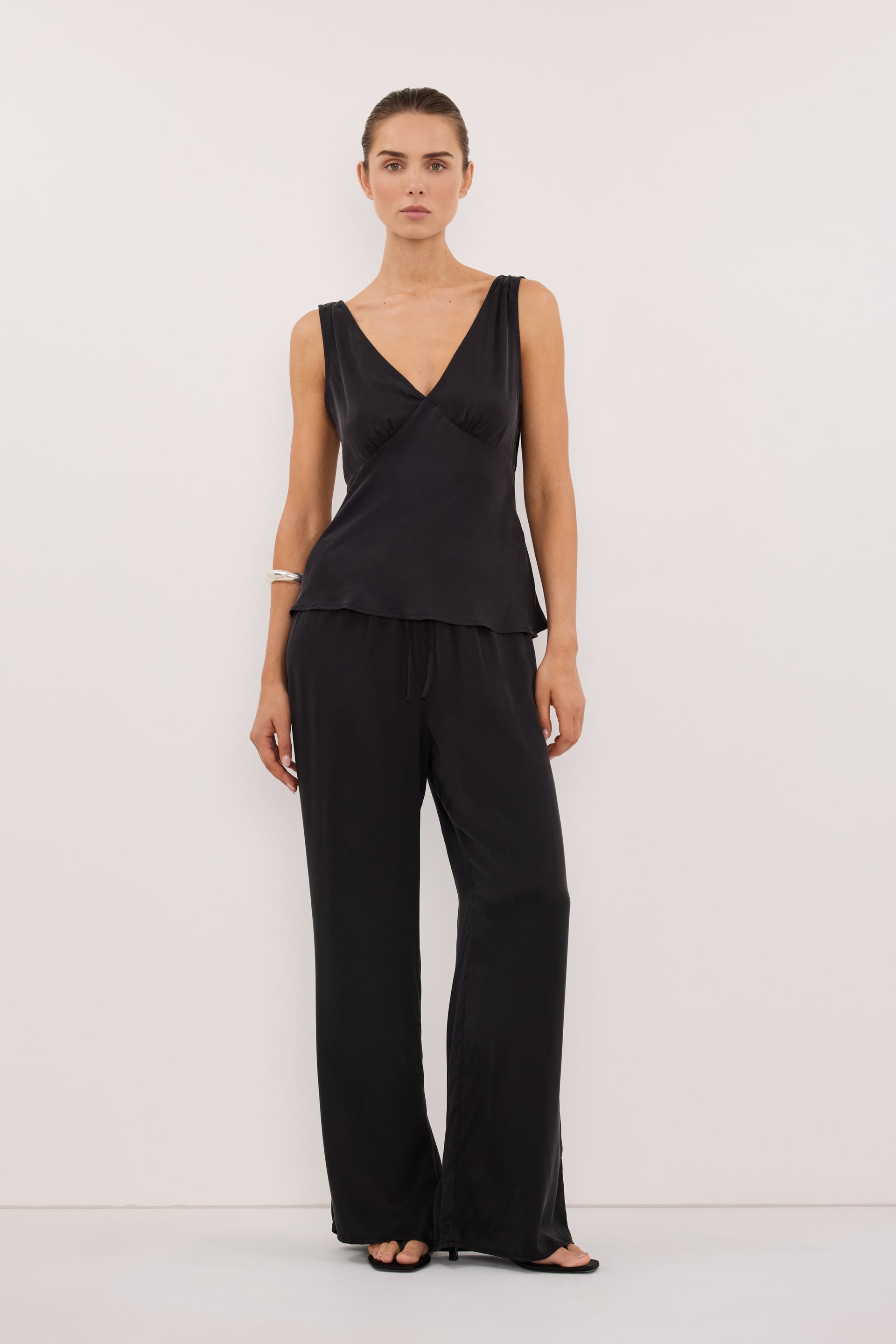 Jorja Black Sleeveless Silk Top - 2 / Black