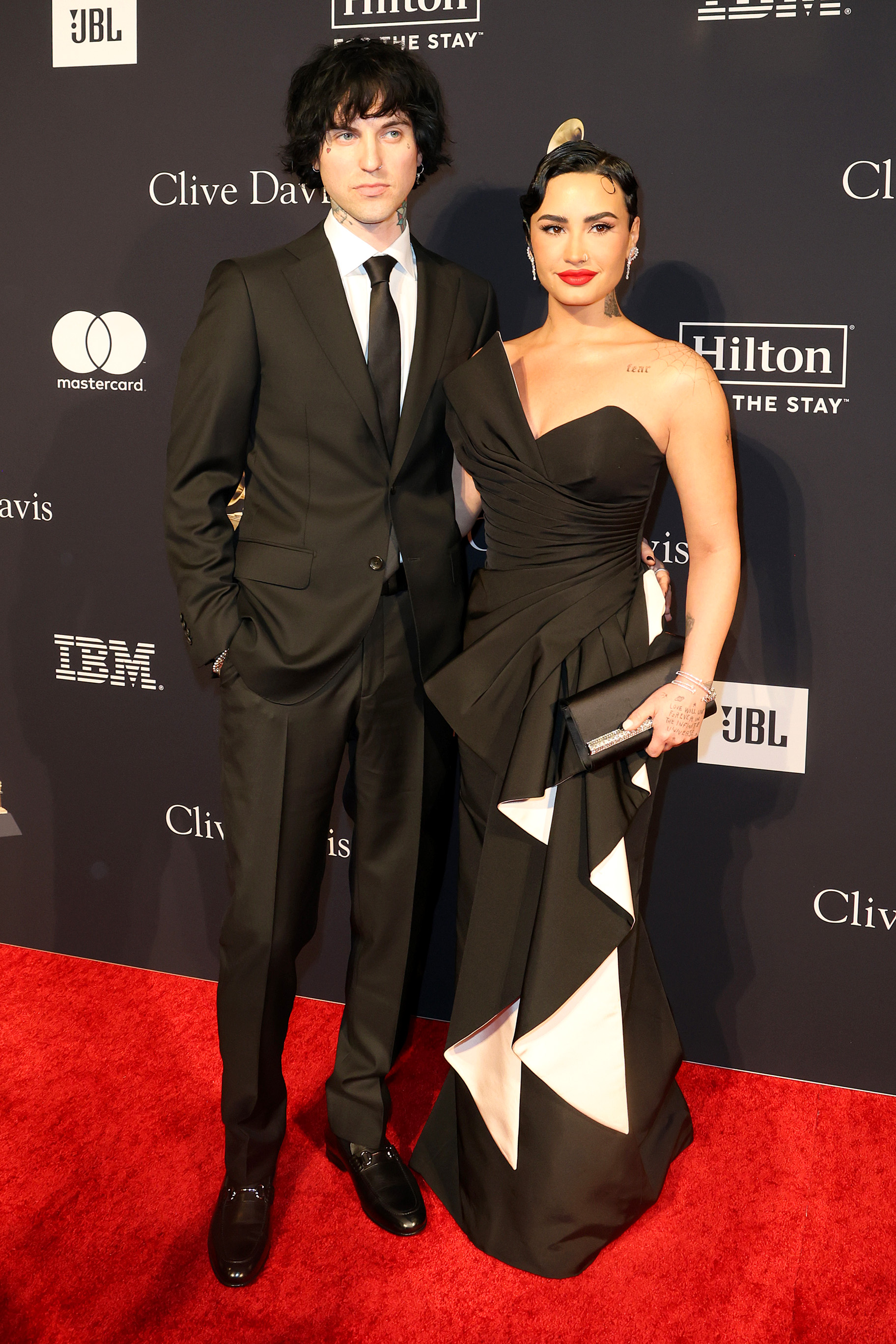 Jutes and Demi Lovato at the Pre-GRAMMY Gala on February 04, 2023