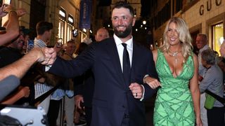 Jon Rahm and his wife Kelley Cahill at the Ryder Cup gala dinner