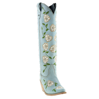 Liberty Black Ladies Tall Floral Light Blue Western Boots Lb-7129148a