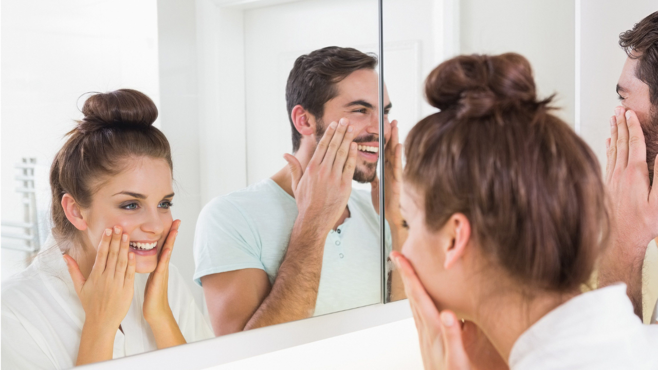 couple looking after their skin