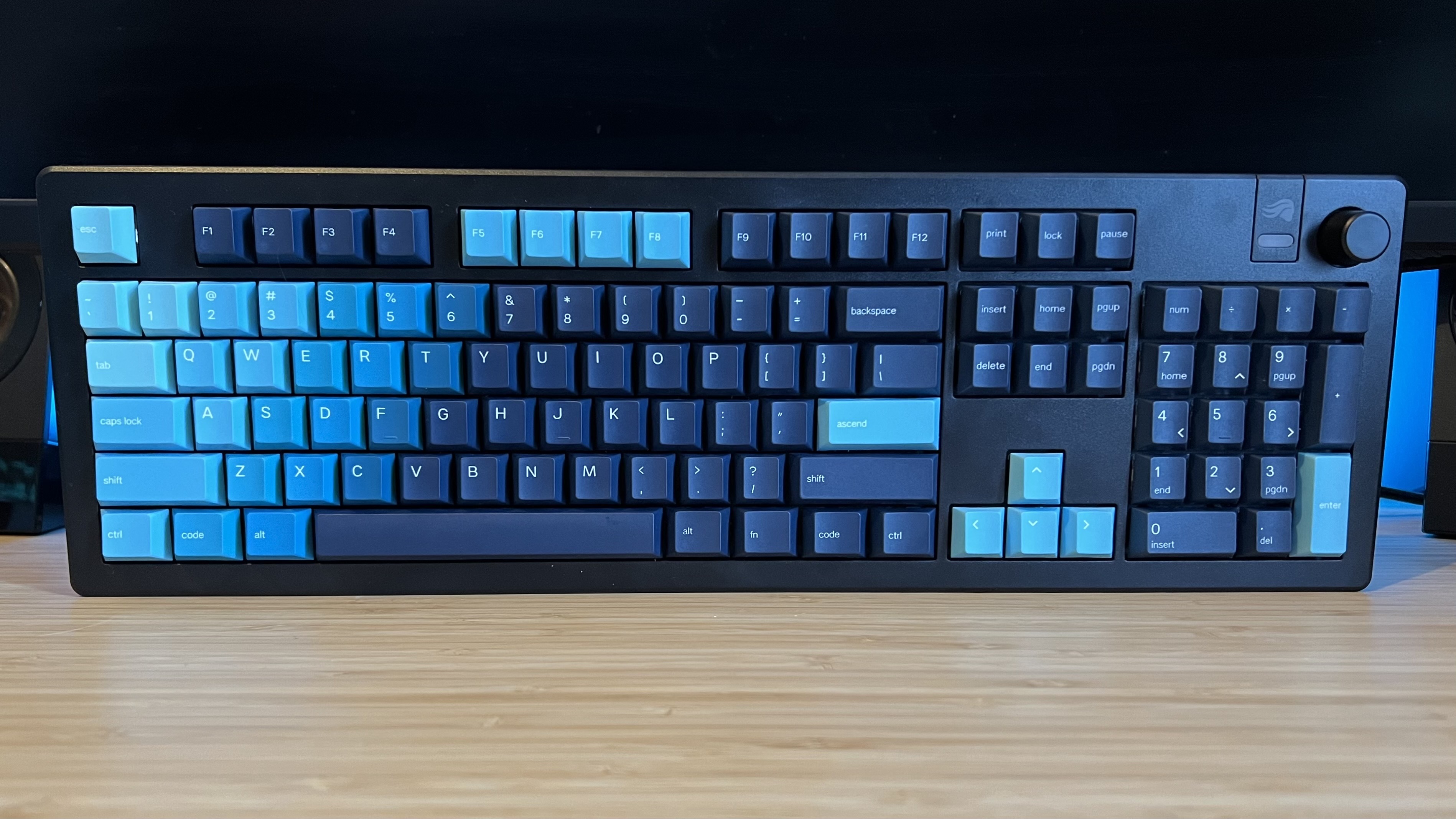 Glorious GPBT keycaps on a Glorious full sized gaming keyboard