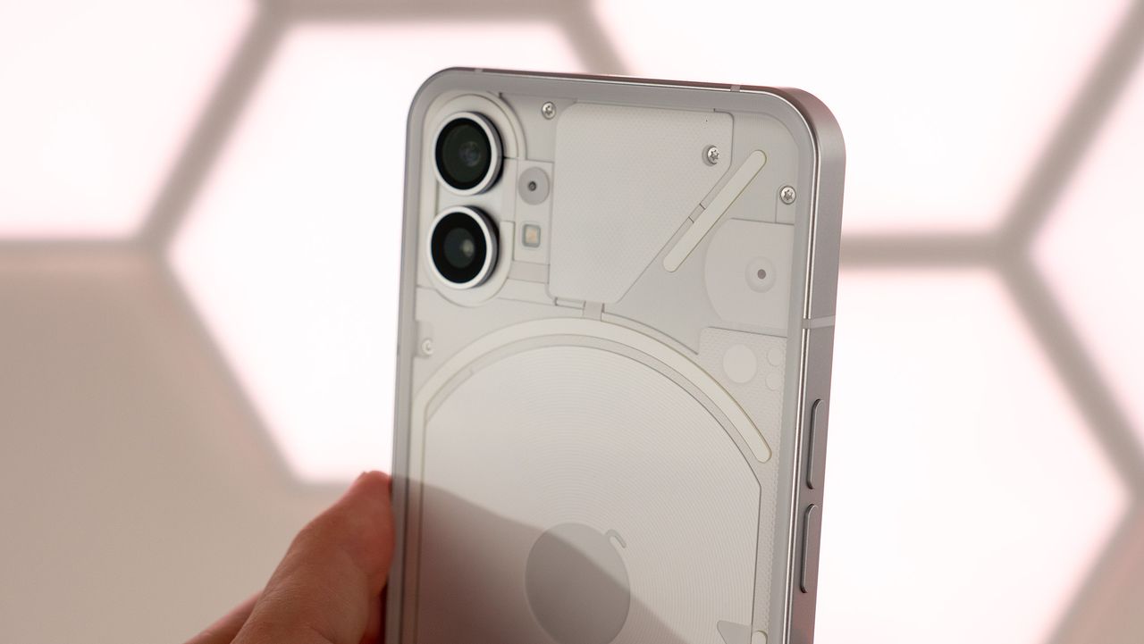 Nothing phone (1) close-up of the back and camera module