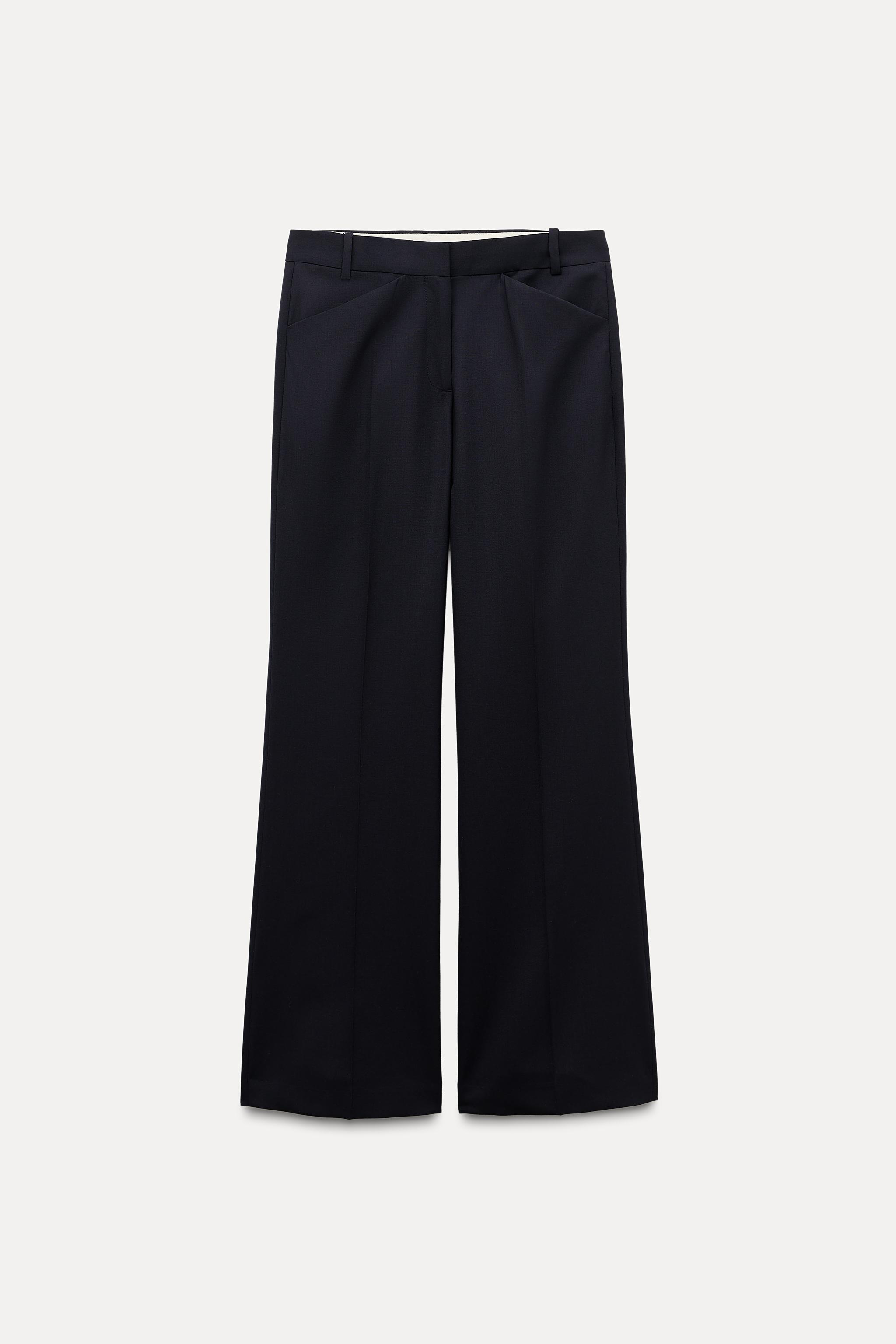 Zw Collection 100% Wool Straight-Leg Trousers