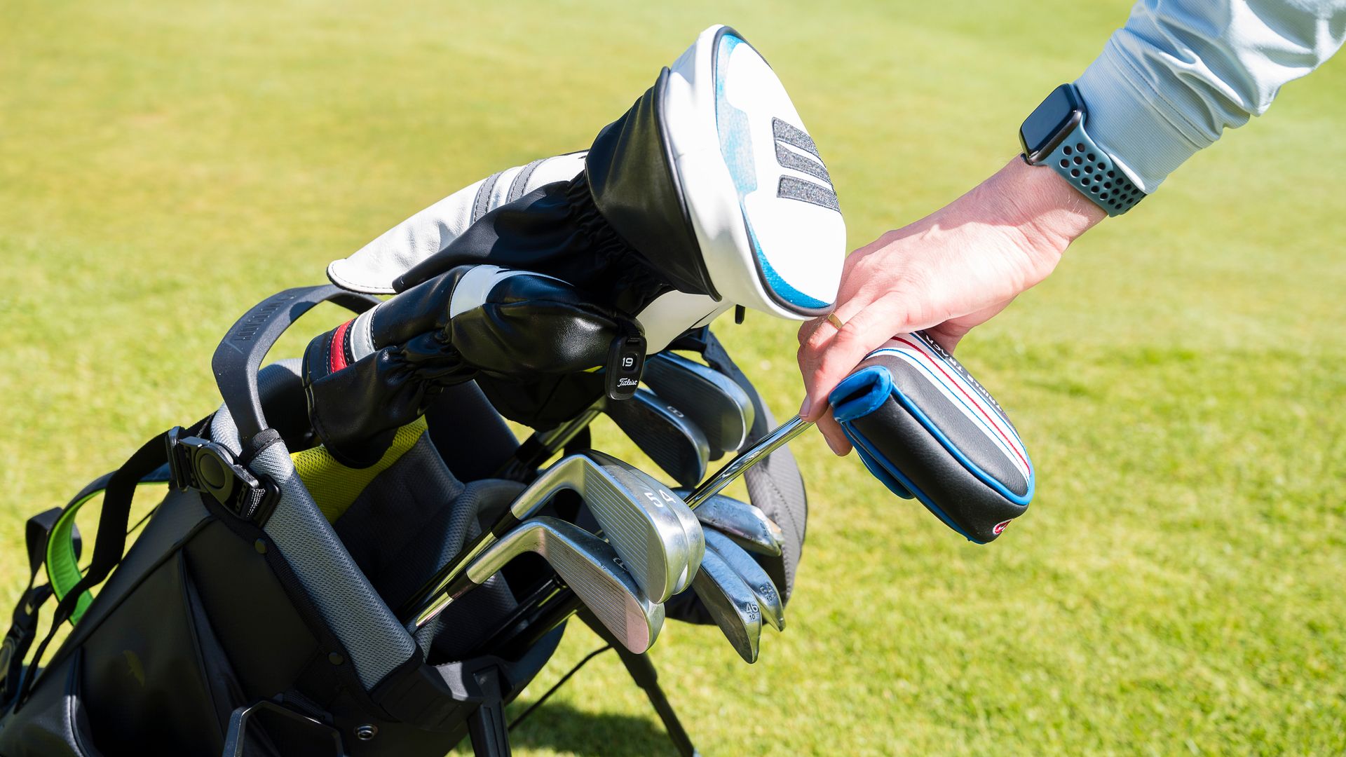 A golf bag full of clubs at Essendon GC